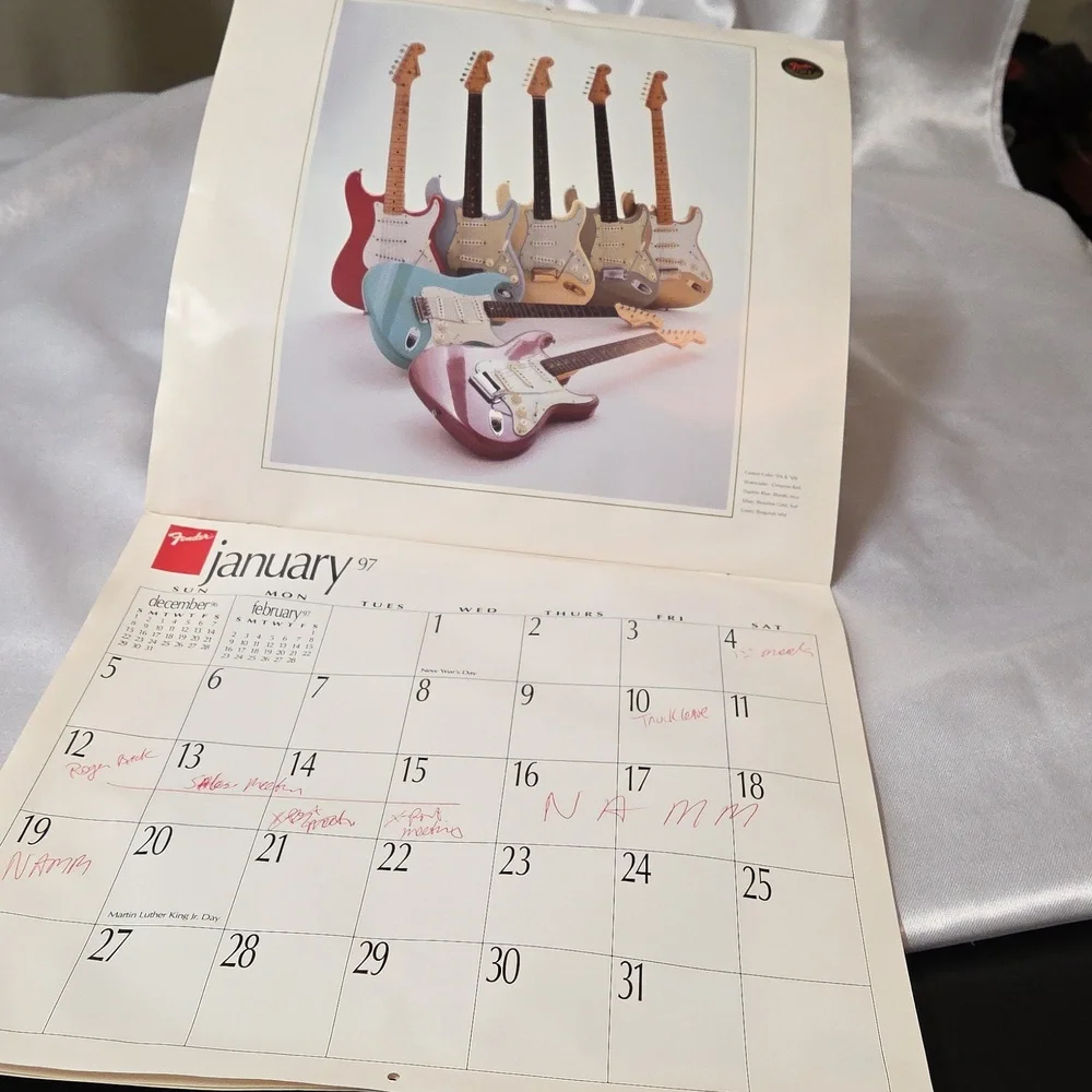 Fender Guitar 50th Anniversary Calendar Music Guitars Vintage Office